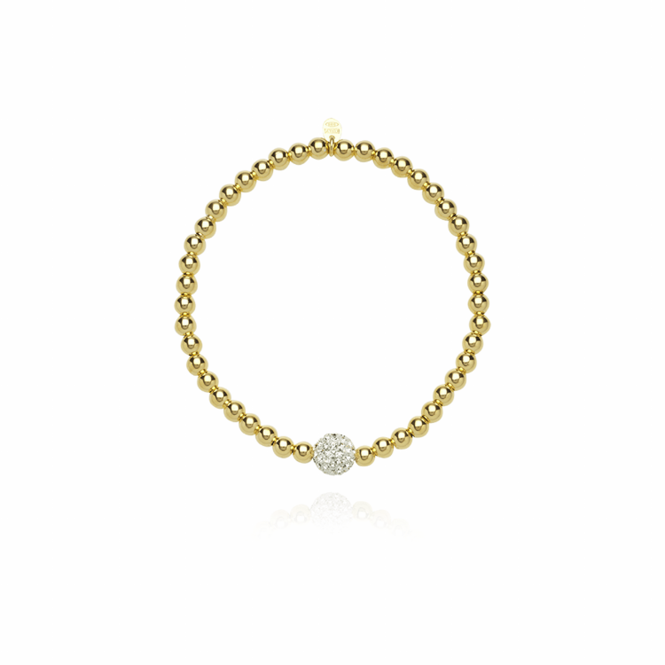 Afbeeldingen van GOUDEN ARMBAND ELASTIC DISCO M